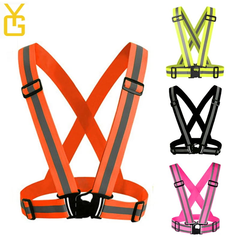 Wholesale Price Orange Reflective Safety Vestety Vest Belt Black Night Jogging Security Reflective Belt