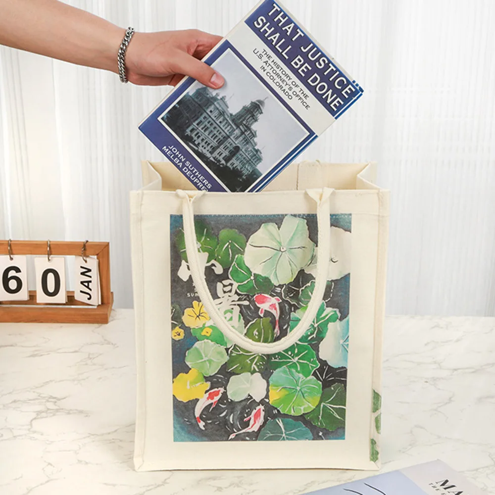Laminated Canvas Bag Waterproof Reusable Eco Friendly Organic Thicker Cotton Canvas Bag Branded Grocery Bag