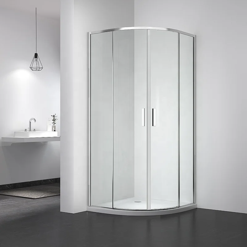 Hot sale bathroom aluminum frame shower door hotel modern tempered glass square black sliding shower enclosure