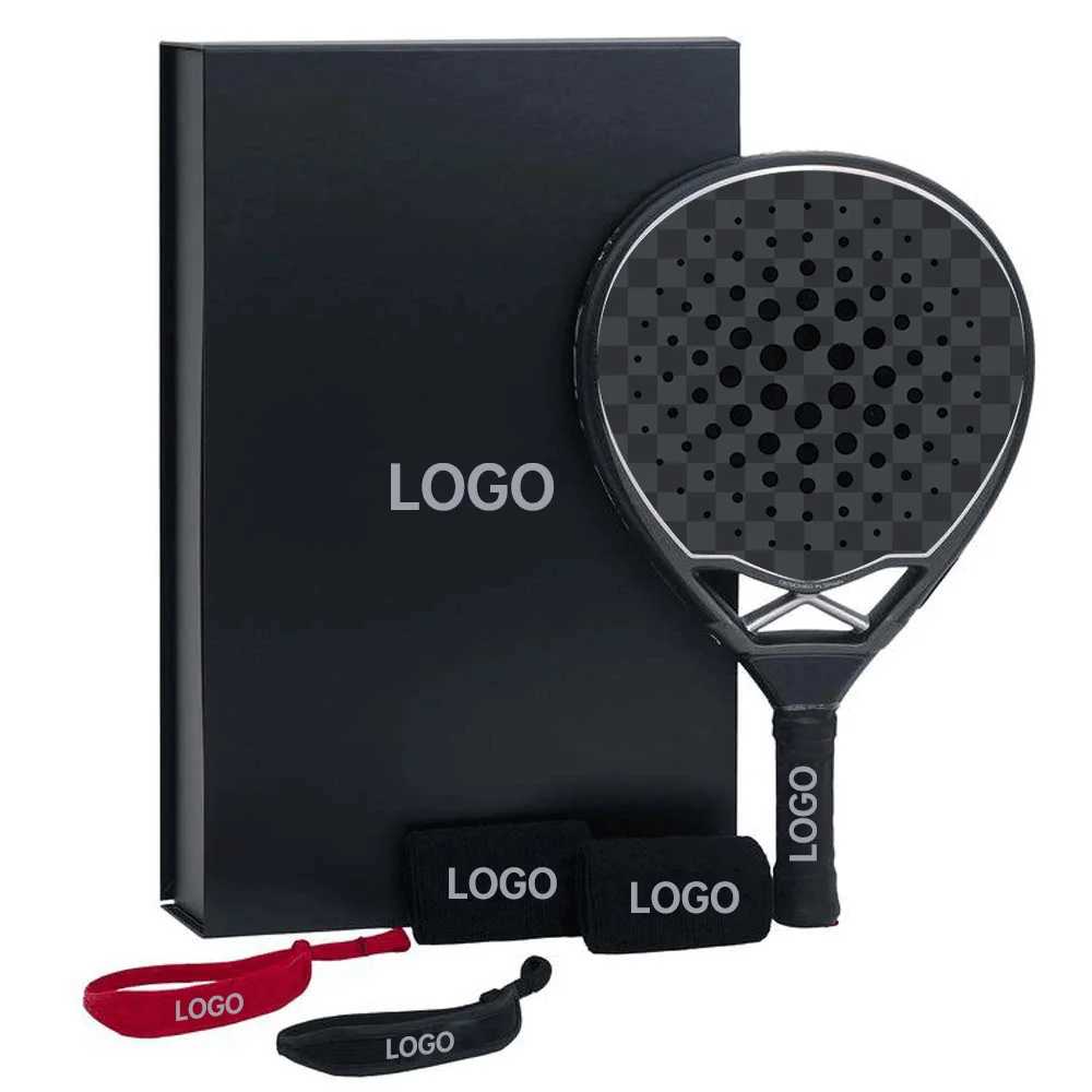High End Tennis Padel Packing Hard Paperboard Large Magnetic Rackets Packaging Magnet Gift Box with Foam Insert and Handle