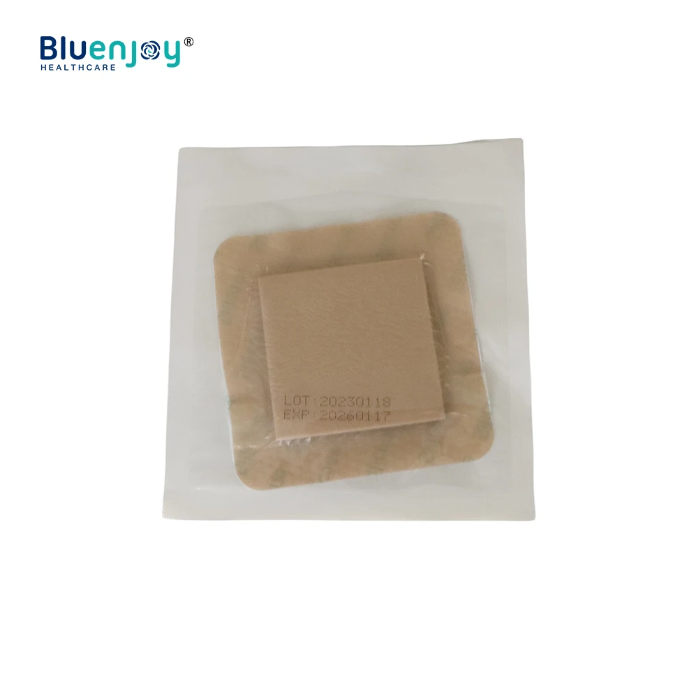 BLUENJOY Waterproof Antibacterial Ion Silicone Silver AG Foam Adhesive Dressing With Border for Wound Care/ Bed Sore