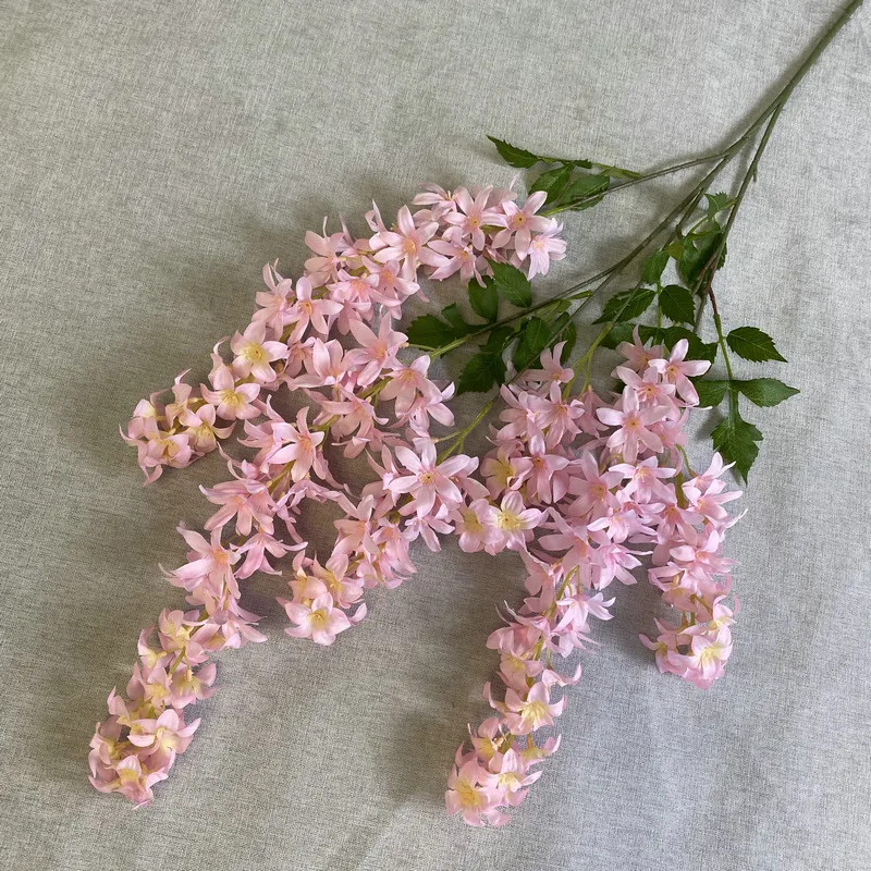 Wholesale High Quality Light Pink Artificial Silk Cherry Blossom Flower