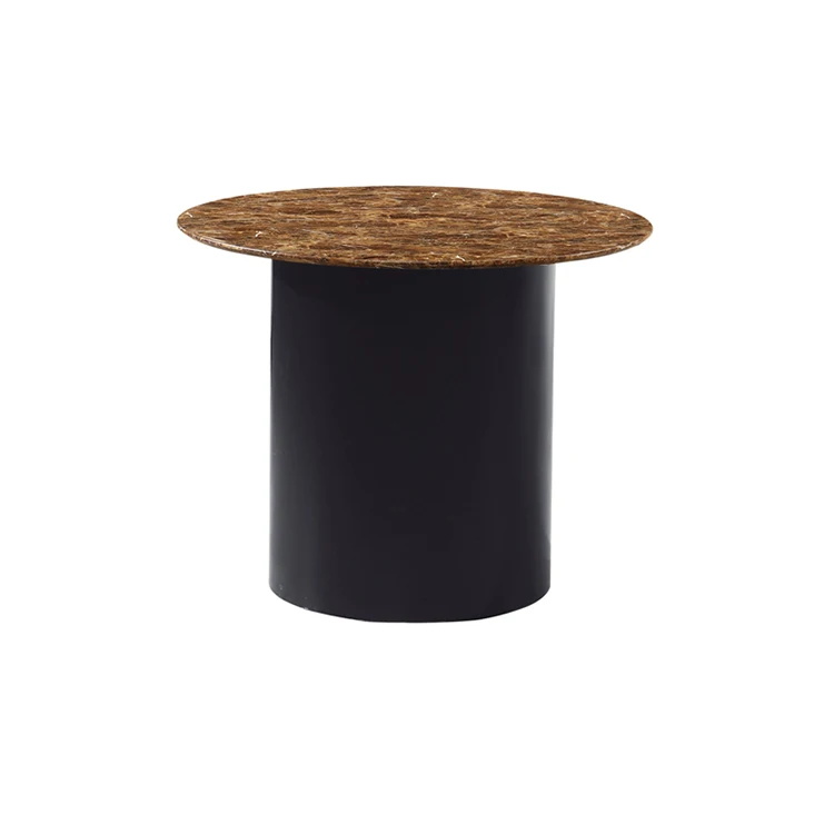 Wholesale Cheap Modern european furniture restaurant round wooden MDF matt painting marble top dining table