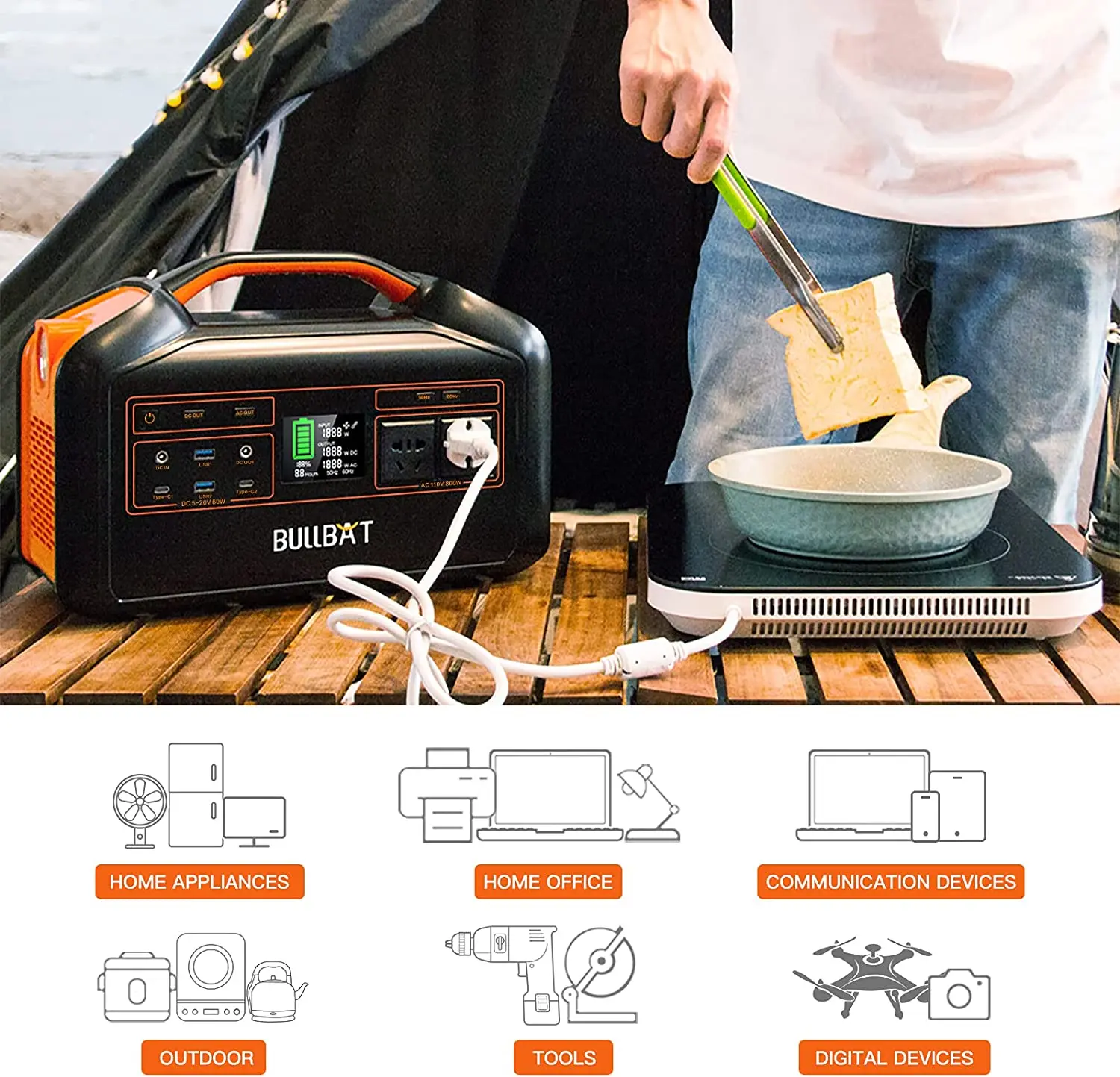 US Warehouse Low Shipping Cost Solar Energy System 81000mAh 800W Rechargeable Portable Power Station & Power Bank