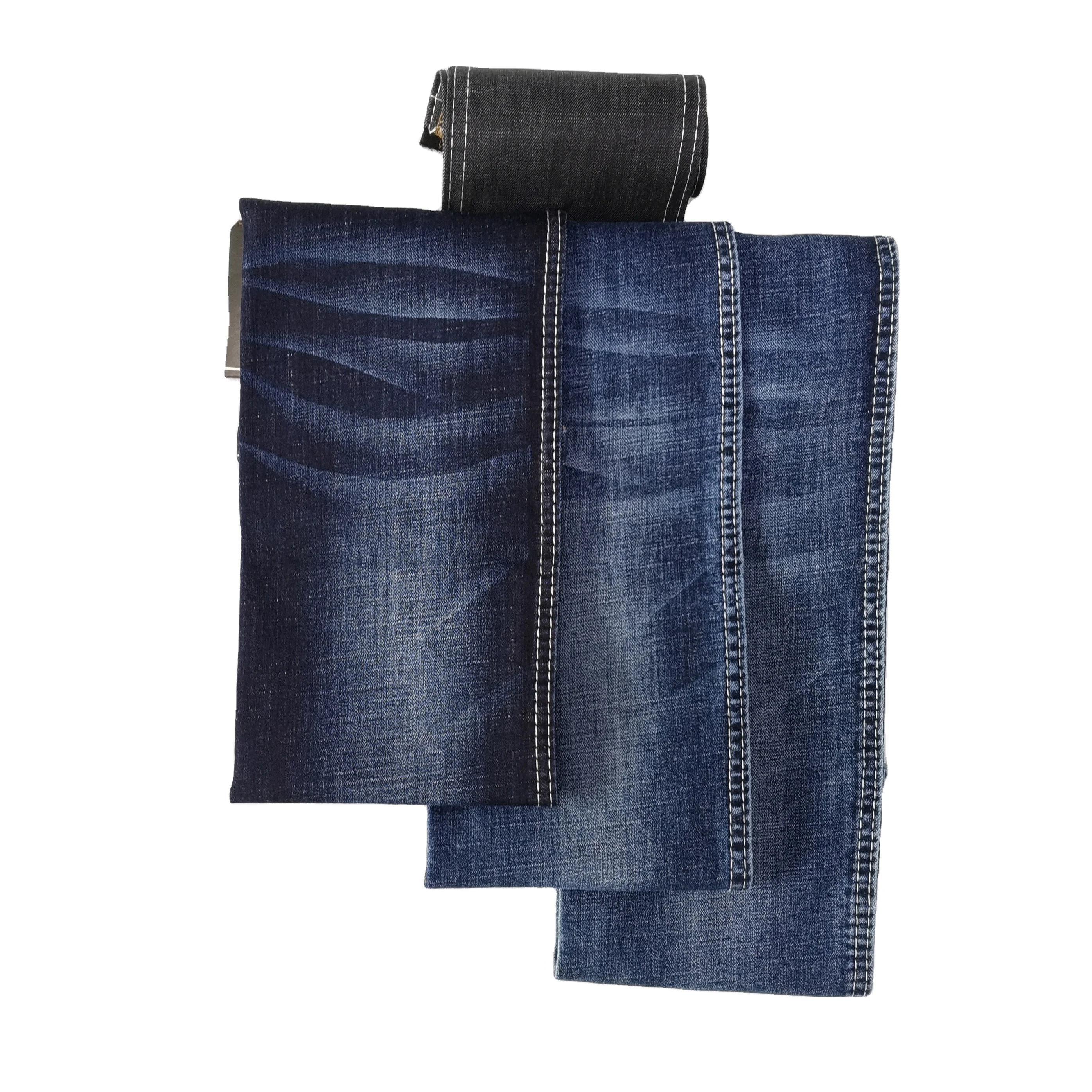 Fashion women 9.8OZ twill slub stretch woven denim fabric for jeans