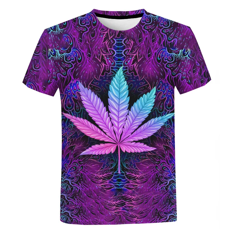 2023 Plants Weeds Leaf Digital Printing Shirt For Men Custom All Over Print Tshirts Graphics Printed Tee 3D Clothing T-Shirt