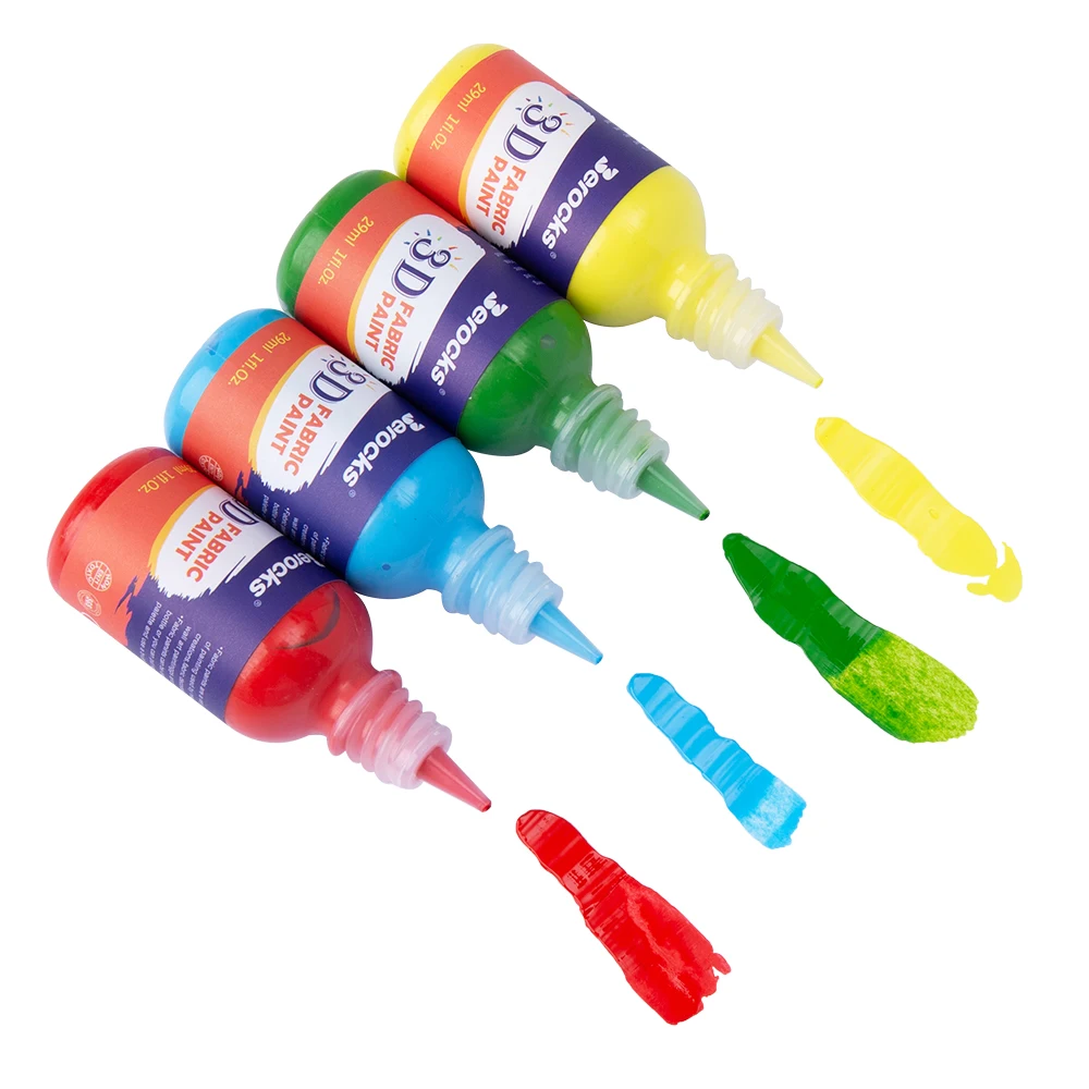 Premium Quality 10 24 30 Colors 3D Permanent Fabric Paint For Textile