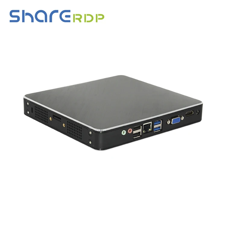 SHARE Hot Selling Cheap Mini PC Quad Core Cele-ron J4125 4 Nic Mini PC CE FCC Rohs 6USB Mini PC J4125