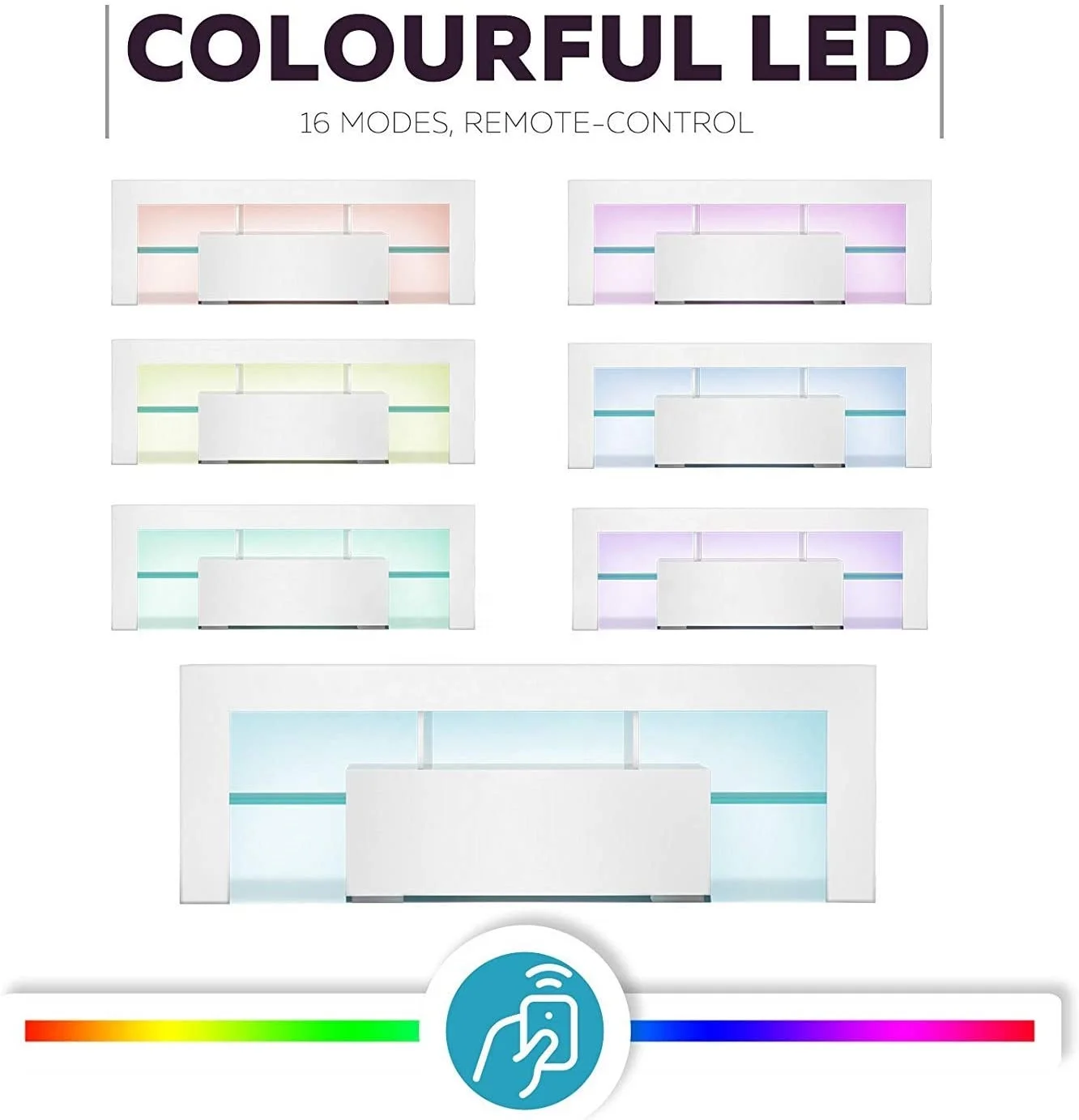 Современная Деревянная СВЕТОДИОДНАЯ ТВ-тумба для гостиной (белая)