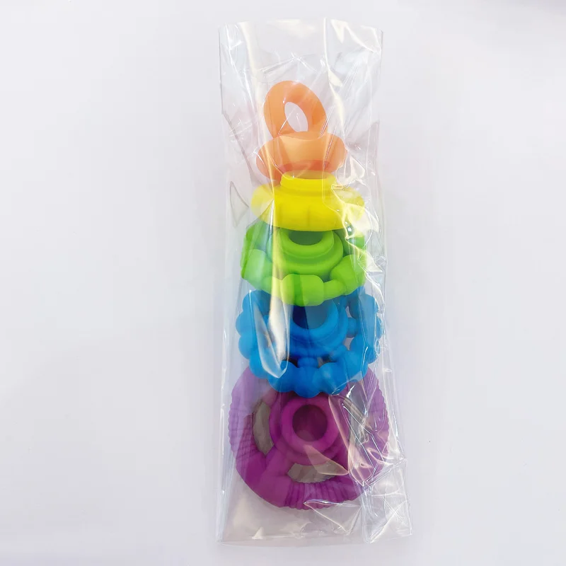 BPA Free Silicone Baby Teether, Kids-friendly Stacker Tower Design, Food Grade Material Approved