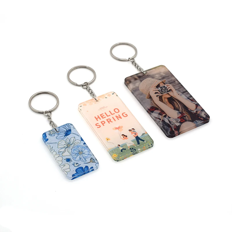 Qualisub Creative Design Acrylic Keychains Sublimation Blank Acrylic Keychain Memorial Keychain for DIY print