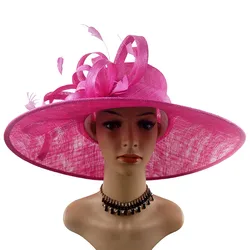 Made in China Beautiful Elegant Wedding Sinamay Church Hats For Young Ladies