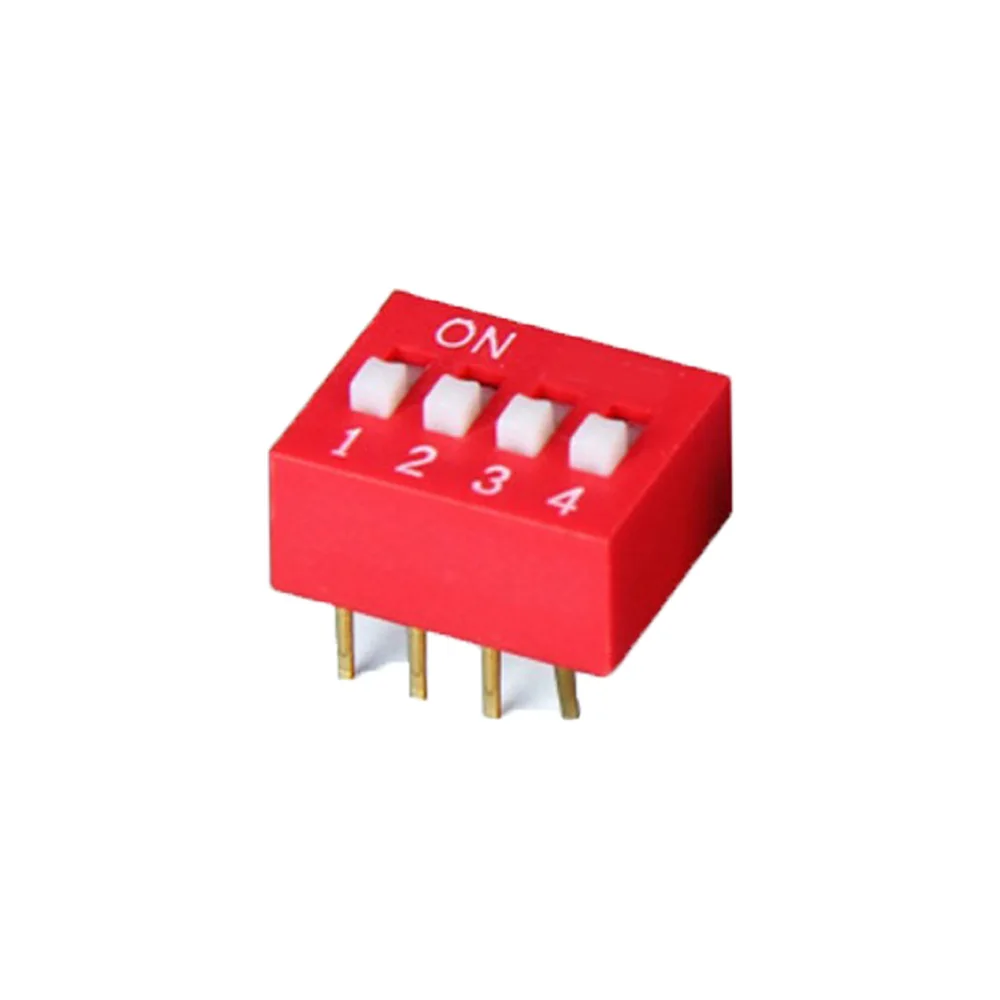 Thru-Hole 2 Position Dip Switch Red Color and Blue Color