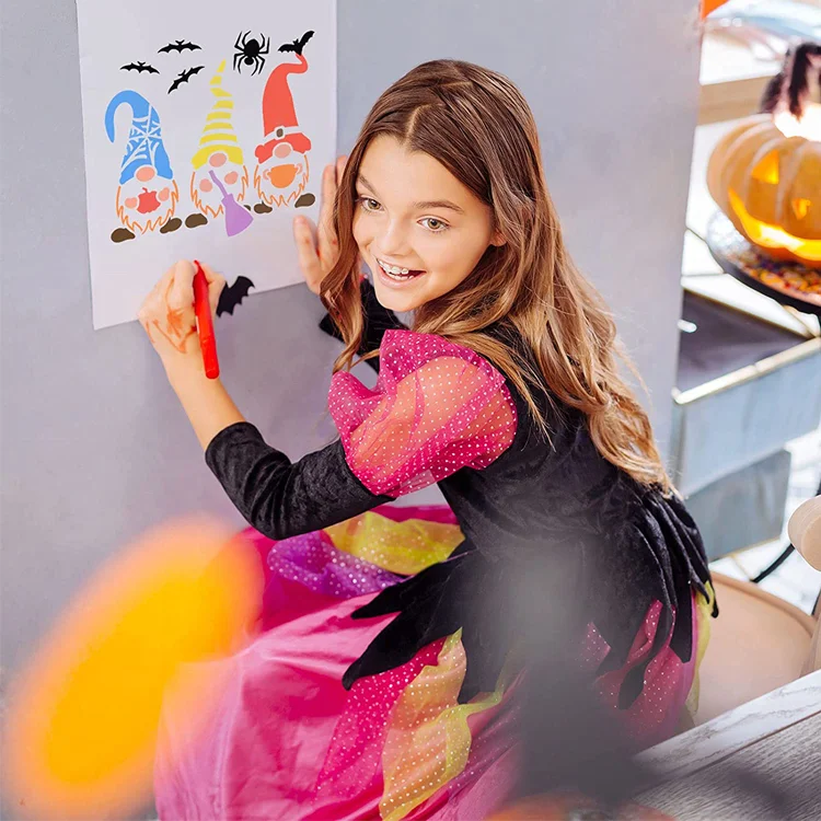 Хэллоуин живопись трафарет многоразовый картины DIY шаблон череп человека-паука призрак трафареты