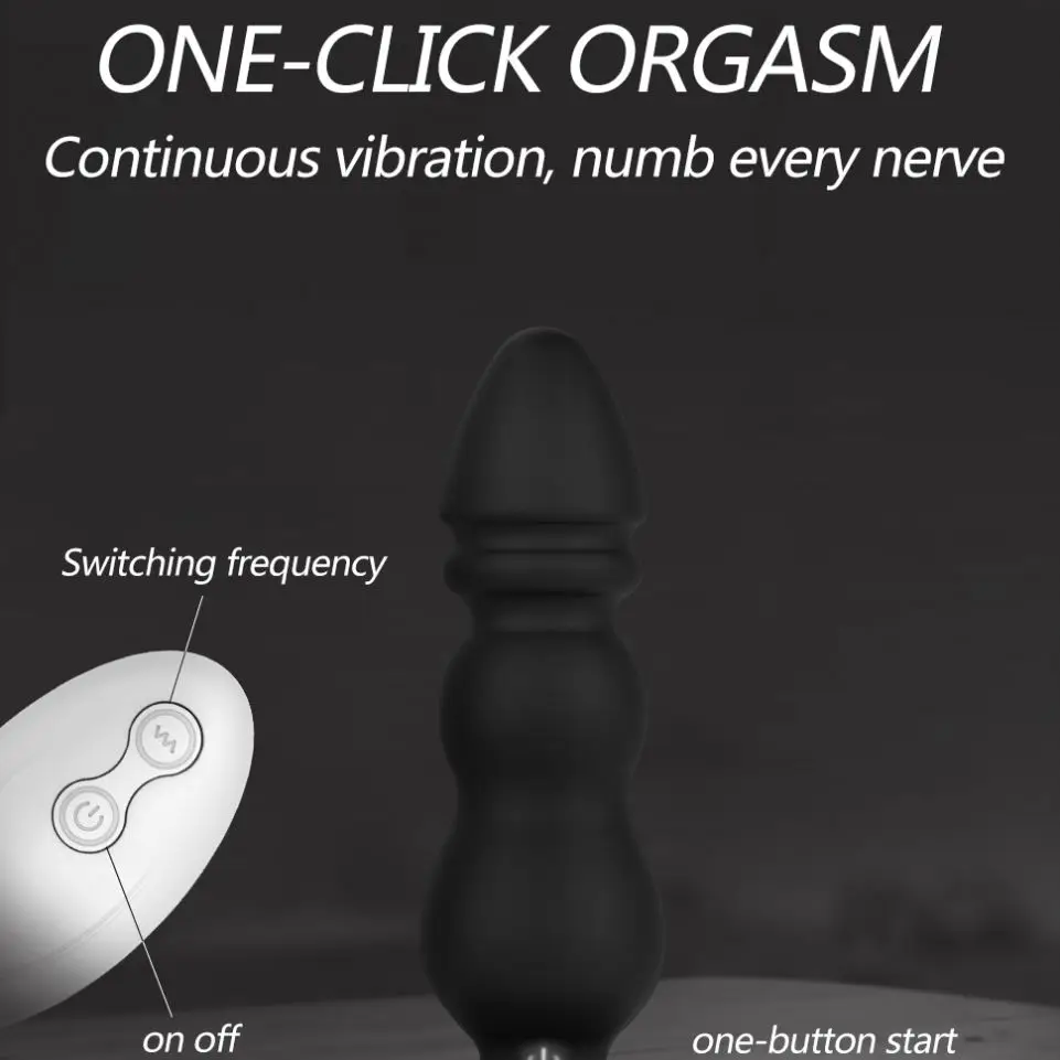 Adults Vibrating Anal Beads Butt Plug Anal Pumping Toy Thrusting Anal Vibrator Vibrating Prostate Massager Male Butt Plug