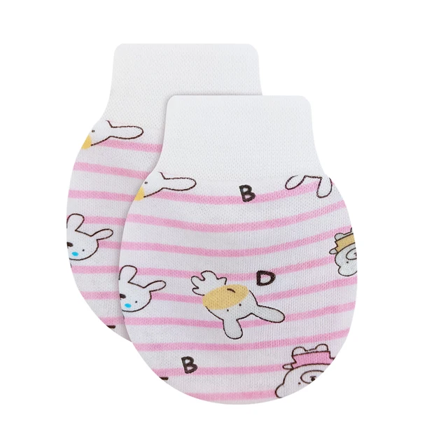 Hot Seller White Rabbit Pink New Born Baby Cotton Gloves Wrist Tab Baby Glove Product For Kids Boys And Girls For Infants