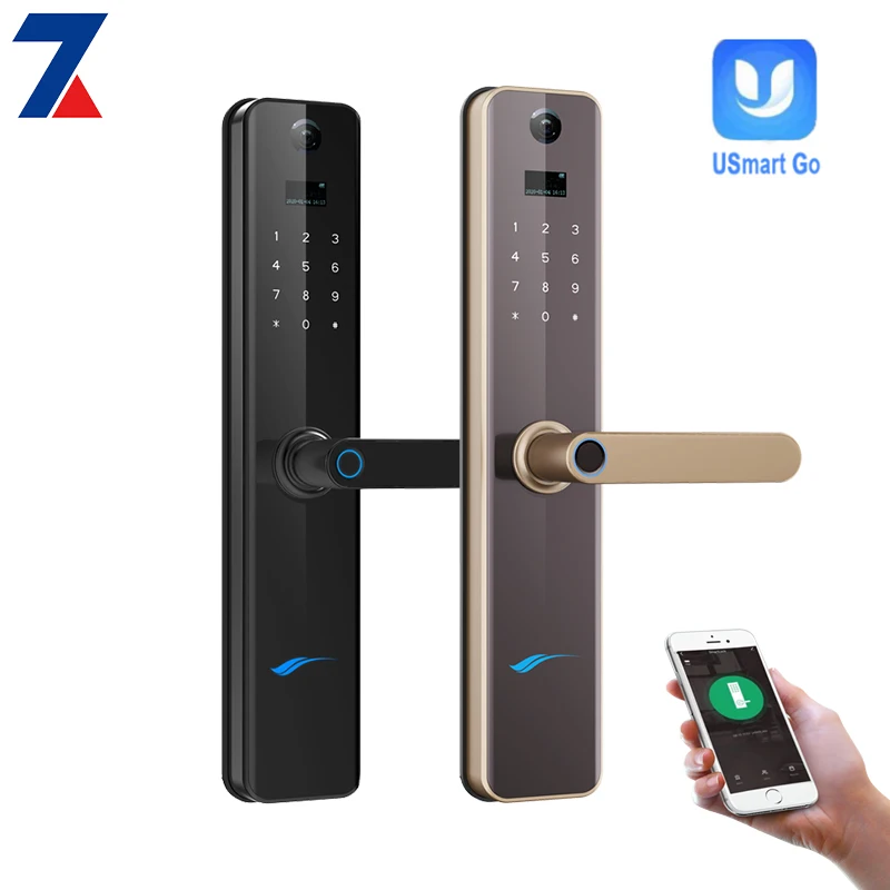 Factory Manufacturer Wifi Touch electric card TT lock fingerprint keyboard double sided tuya smart door lock