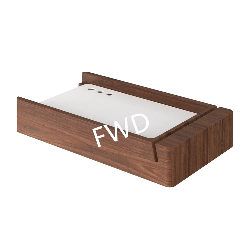 Solid Walnut Wooden Card Holder With Magnet And Lid For Tag And Making Lists