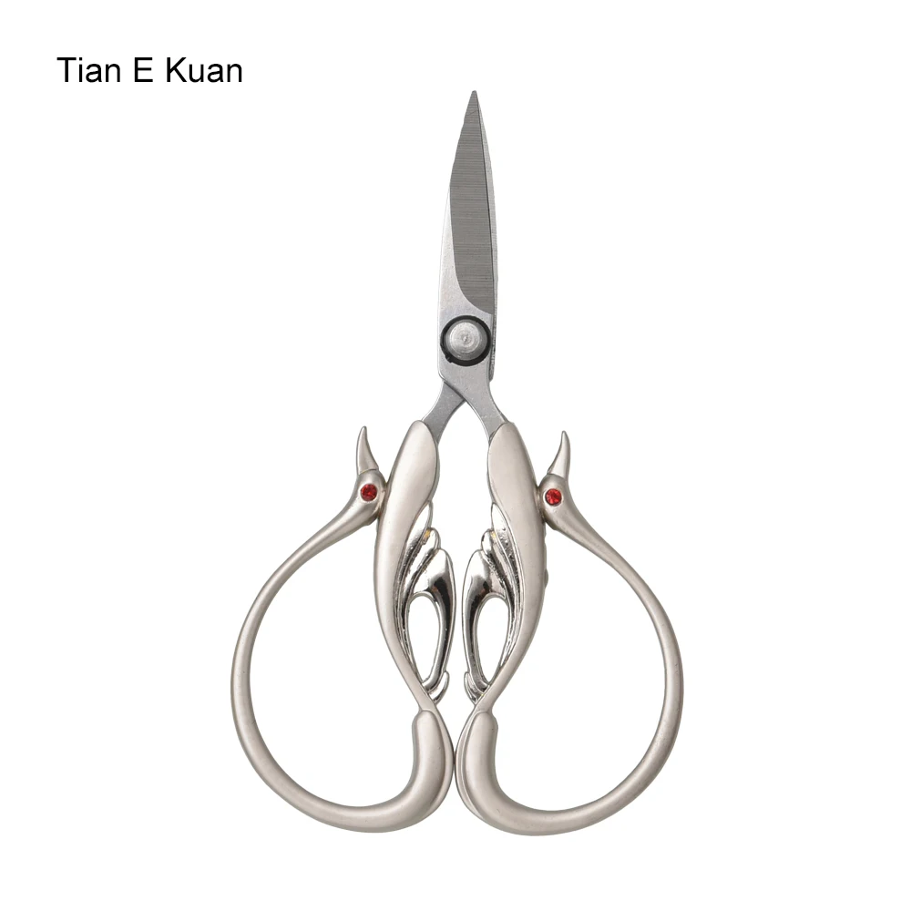 Tian E Kuan 10*6cm classical antique exquisite swan shaped cross stitch scissors craft