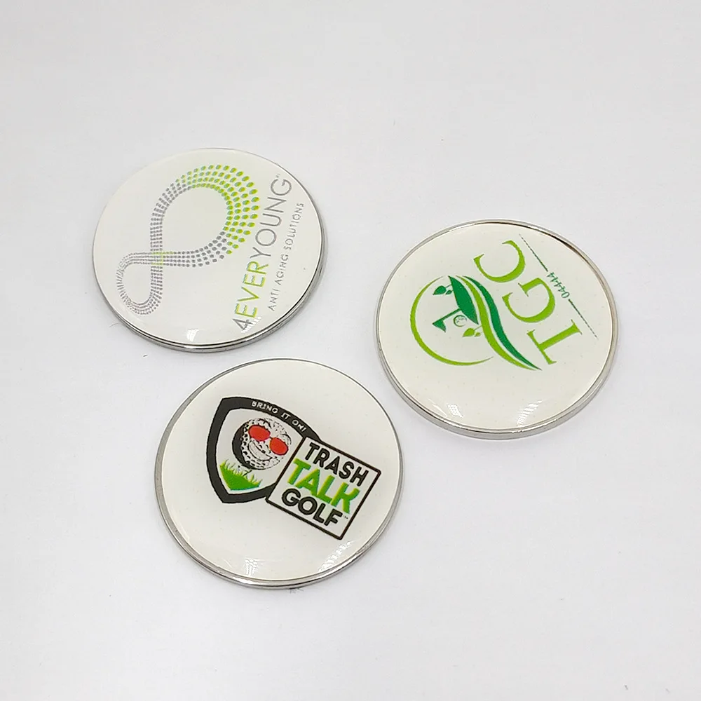 Wholesale Custom Enamel Logo Golf Accessories Club Metal Golf Ball Marker Hat Clip