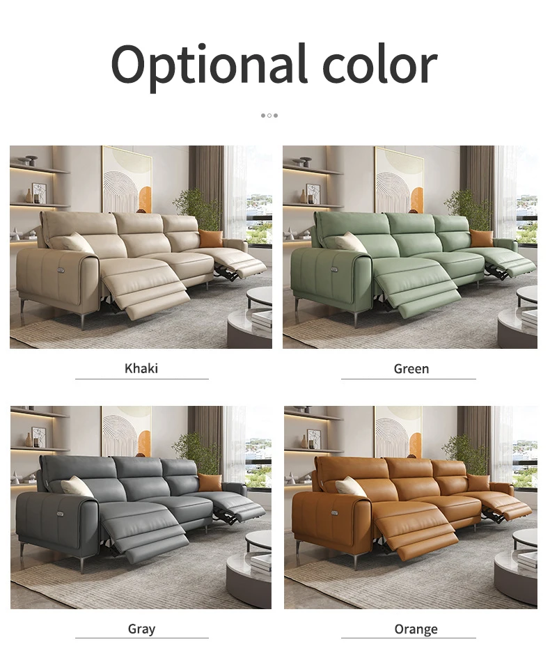 Luxury high quality modern villa living room L shape genuine leather sofa