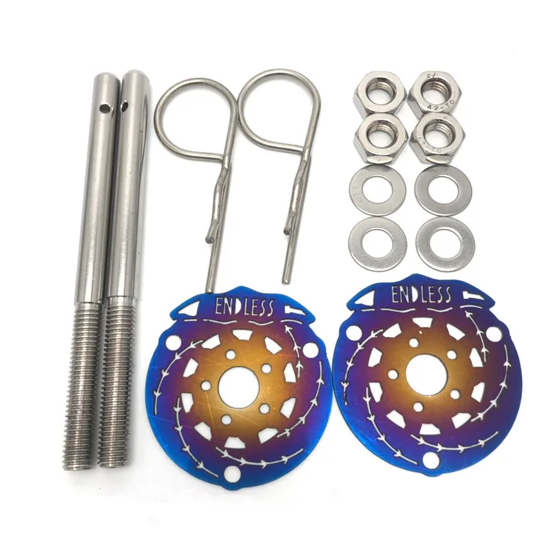 Chrome Universal Push Button CNC Billet Aluminum Racing New Appearance Kit Quick Release Car Hood Pin Lock