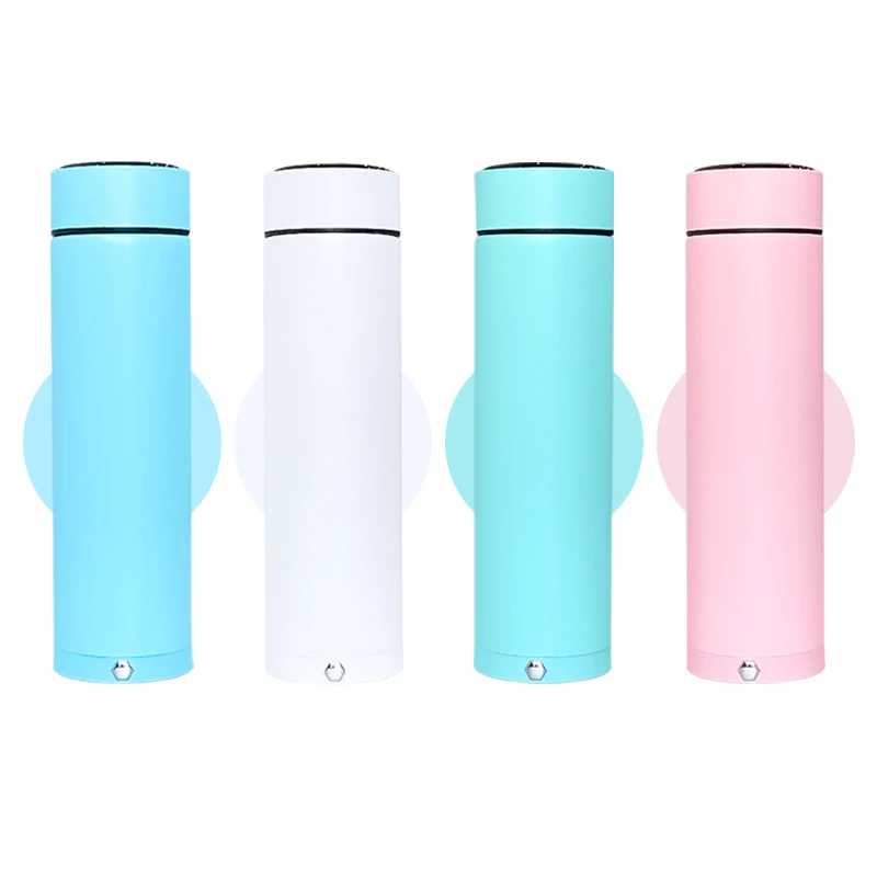 Wholesale Portable Thermal Mugs Double Wall Stainless Steel Mugs  With Phone Holder And Temperature Display Smart Bottles