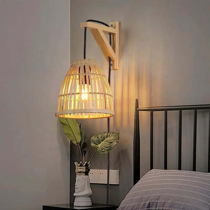 Cheap price indoor lighting customized hotel restaurant bedside bamboo lamp chandelier wall suspension pendant light