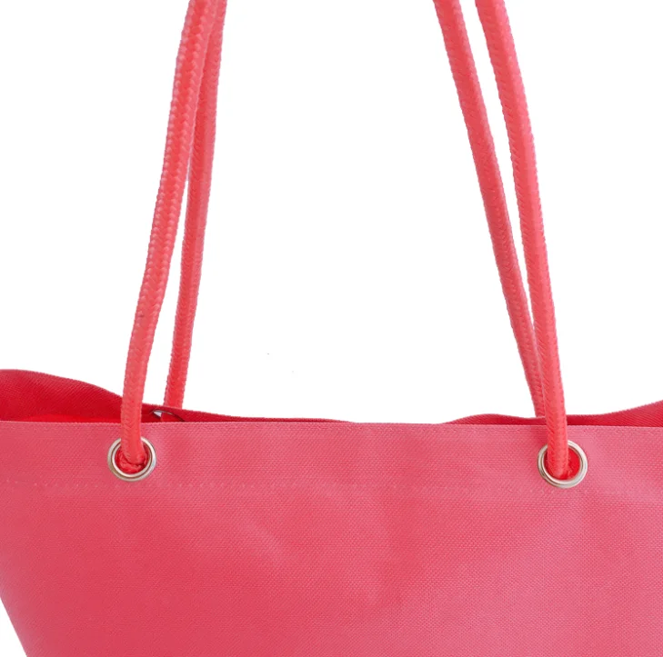 Cotton Handle Custom Cheap 600 Denier Polyester Tote Bag With Zipper