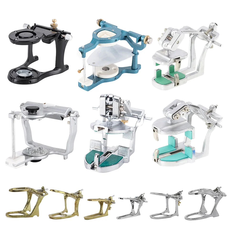 MR DEN High Quality Korean Japan Anatomic Dental Articulators Silvery Denture Adjustable Teeth Metal Alloy Style Manual