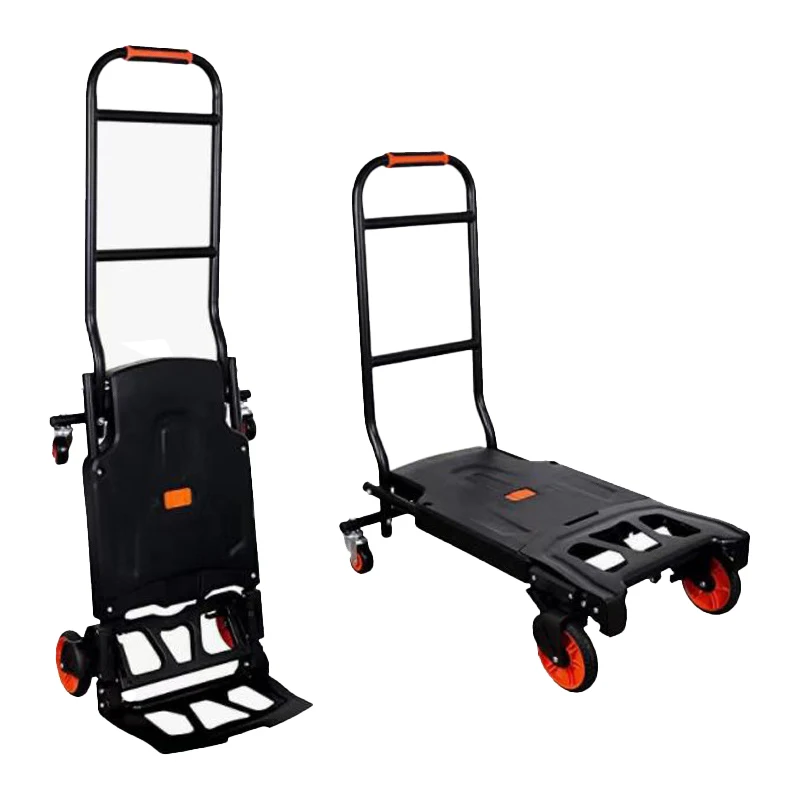 2 in 1300 lb. Weight Capacity Portable Dolly Cart with Rubber Wheels Shifter Multi-Position Folding Hand Truck Cart