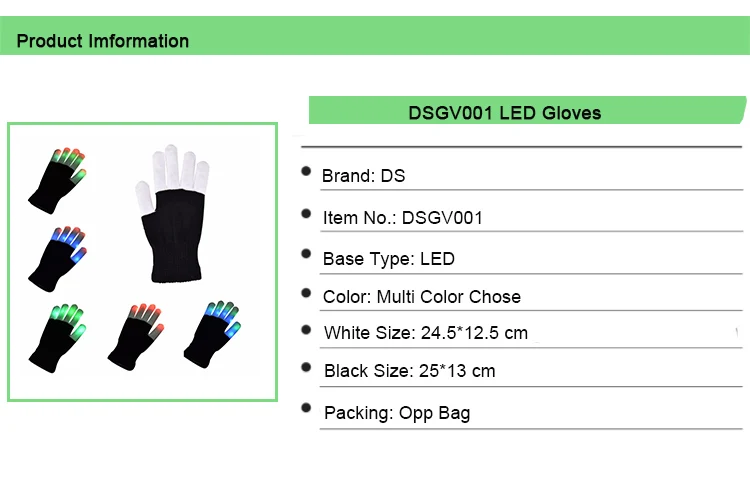 Dasheng  Led Gloves Halloween  Neon Party Supplies LED Light Up Gloves New Ideas Creative Gloves