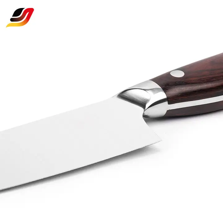 Support OEM/ODM professional kitchen knife 6.75 inch Stainless Steel Pakka Wood Handle master chef knife