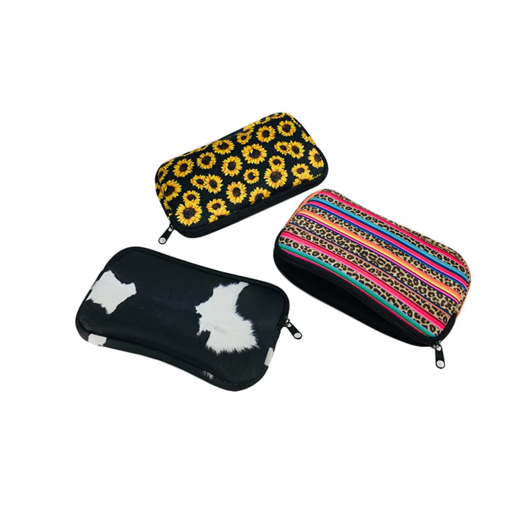 Designed Neoprene Sublimation Zipper Flat Custom Make Up Pouch Bag Cosmetic Bag