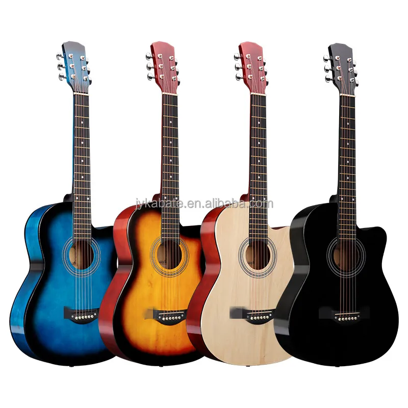Kabat Wholesale Price 39 inch Custom Acoustic Guitar Colorful With Copper Strings Factory
