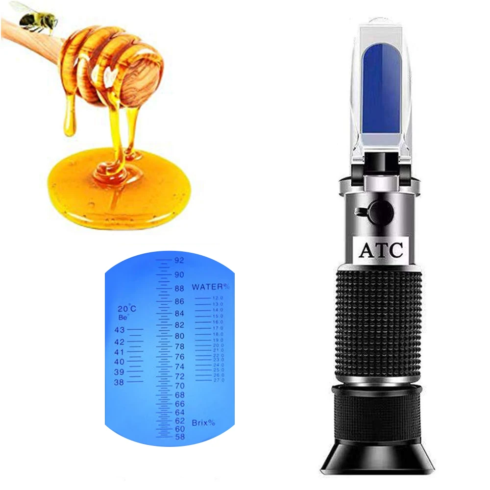 3 in 1 Handheld Honey Refractometer 58-90% Brix 38-43% Baume 12-27% Water Portable Honey Sugar Tester  Meter