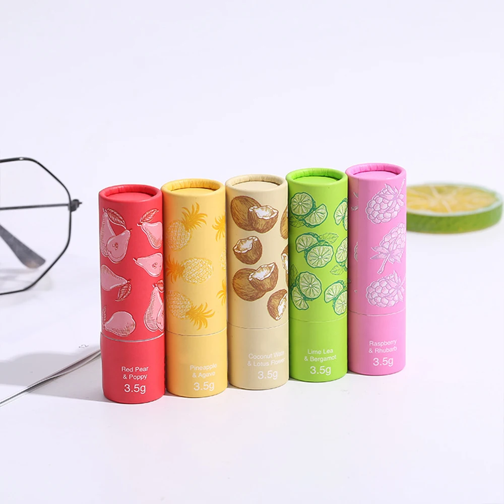 Custom Biodegradable  Kraft Cardboard Lip Balm Deodorant Stick Container Packaging Push up Paper Tube