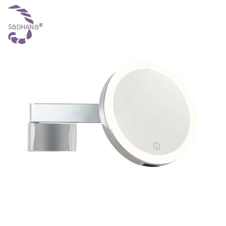Hot-Selling Lighted Magnifying Makeup Mirror Hotel Bathroom Corner Vanity Wall Hanging Hinged Towing Cordless Mirror