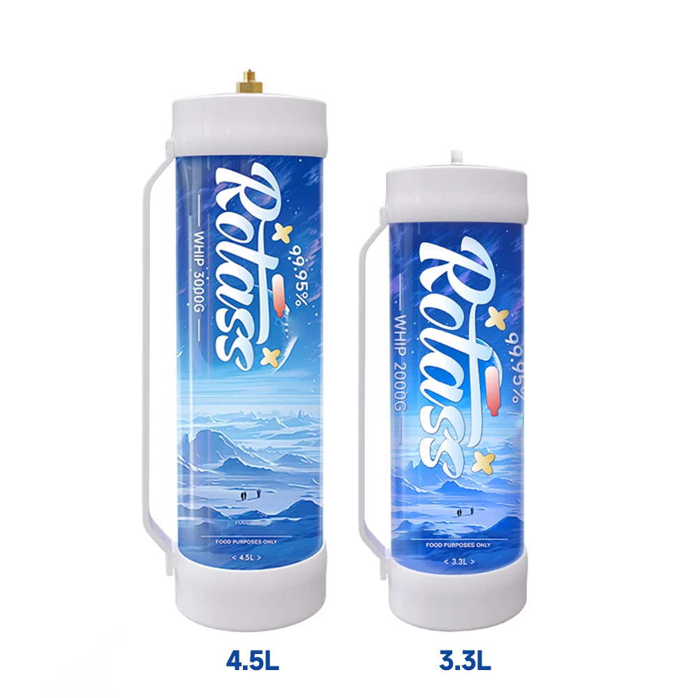 Rotass wholesale whipping cream gas cylinder 4.5L 3000g whipped cream charger