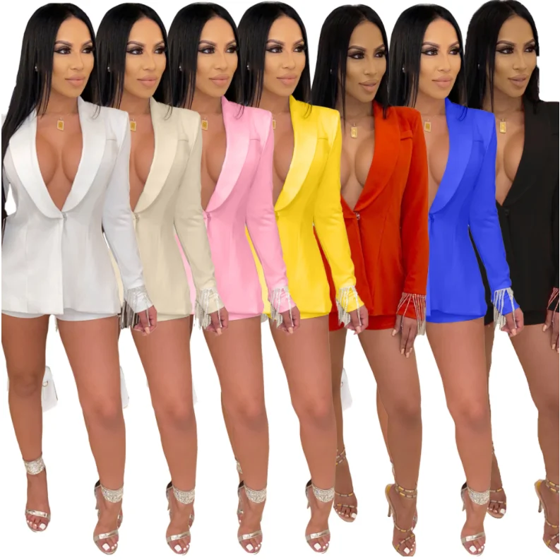 Factory wholesale Custom Logo Long sleeve africa clothing ladies suits tassel Casual 2 piece set women