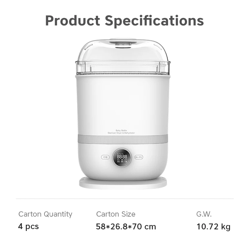 Multifunction Baby Bottle Steam Sterilizer Dryer for Baby Products Sterilizer Large Capacity And 99.99% Cleaned