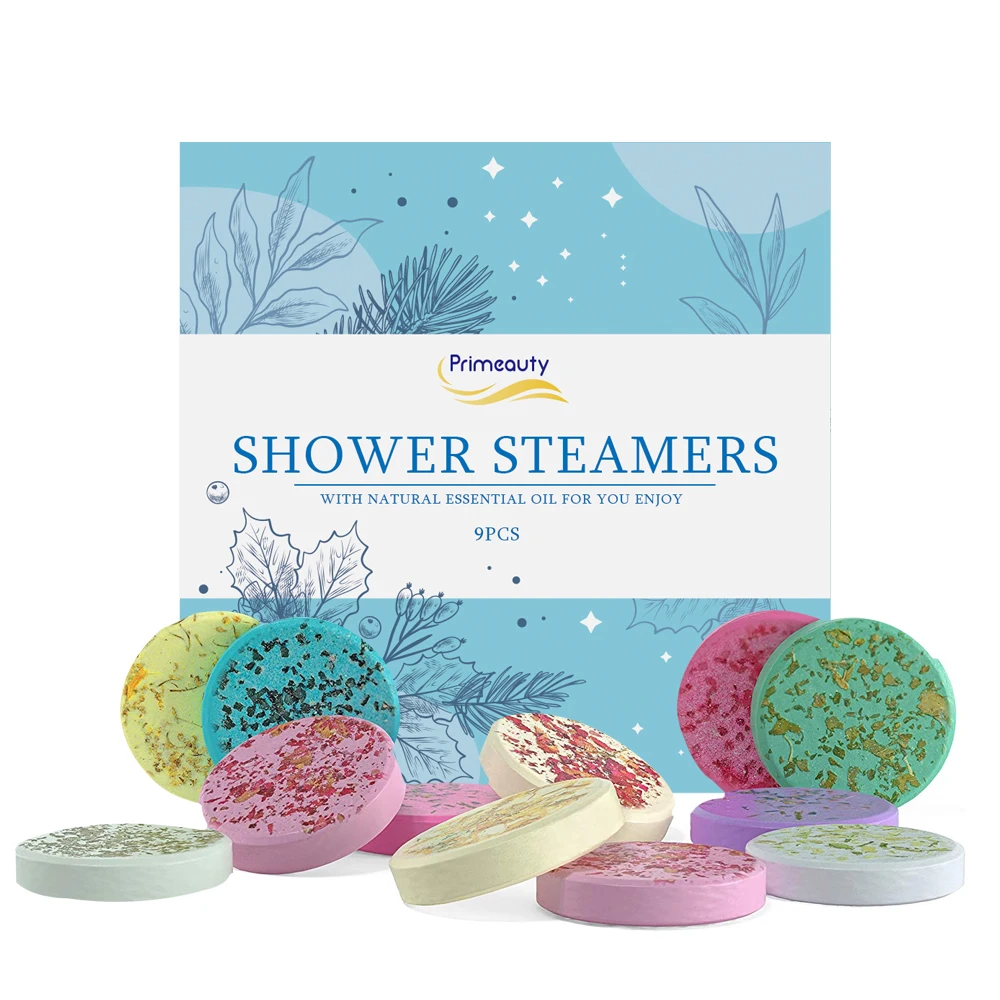 custom wholesale bath bomb gift set Natural Colorful Travel Organic Essential Oil Spa aromatherapy Shower Steamers Tablets