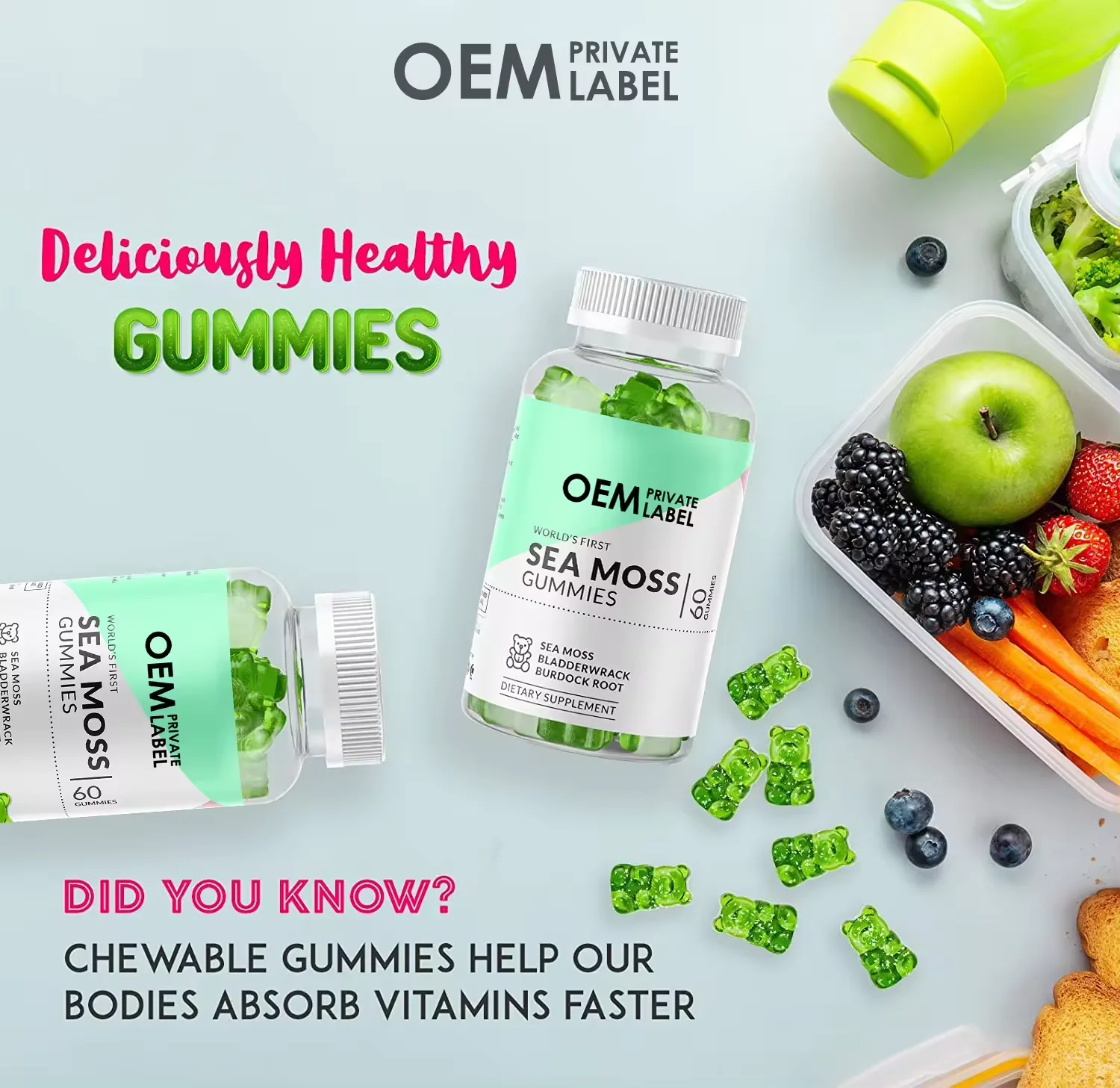 Ready to Ship Sea Moss supplement private label seamoss wildcrafted irish sea moss oil powder gel capsules Gummies skincare