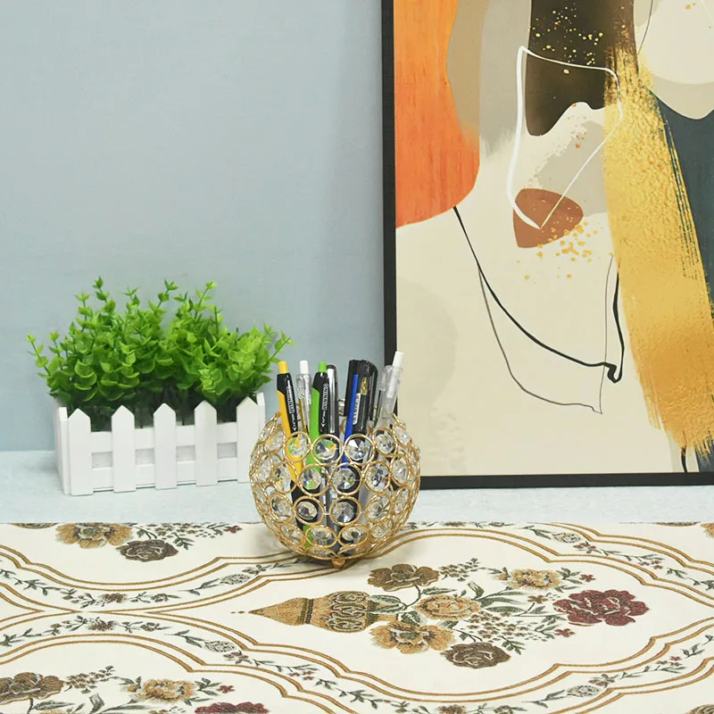 European light luxury makeup brush bucket supplies decorative metal round brass candle holder