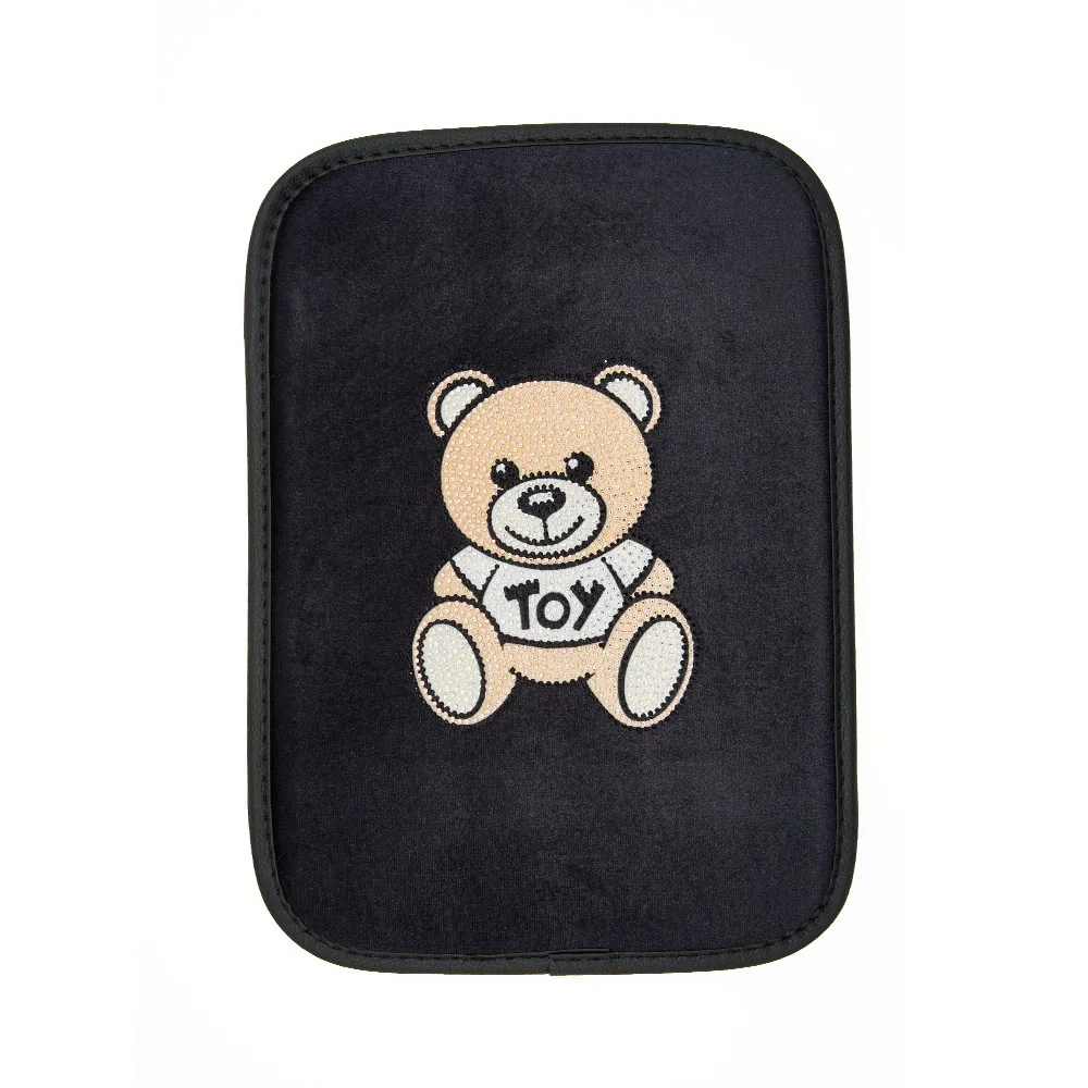 Cute Diamond Rhinestone Bling Car Armrest Cover Front Position Storage Box Accessories for Women and Girls