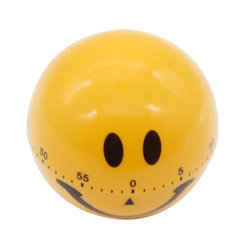 Orange Plastic Smiling Face Mechanical Kitchen Timer