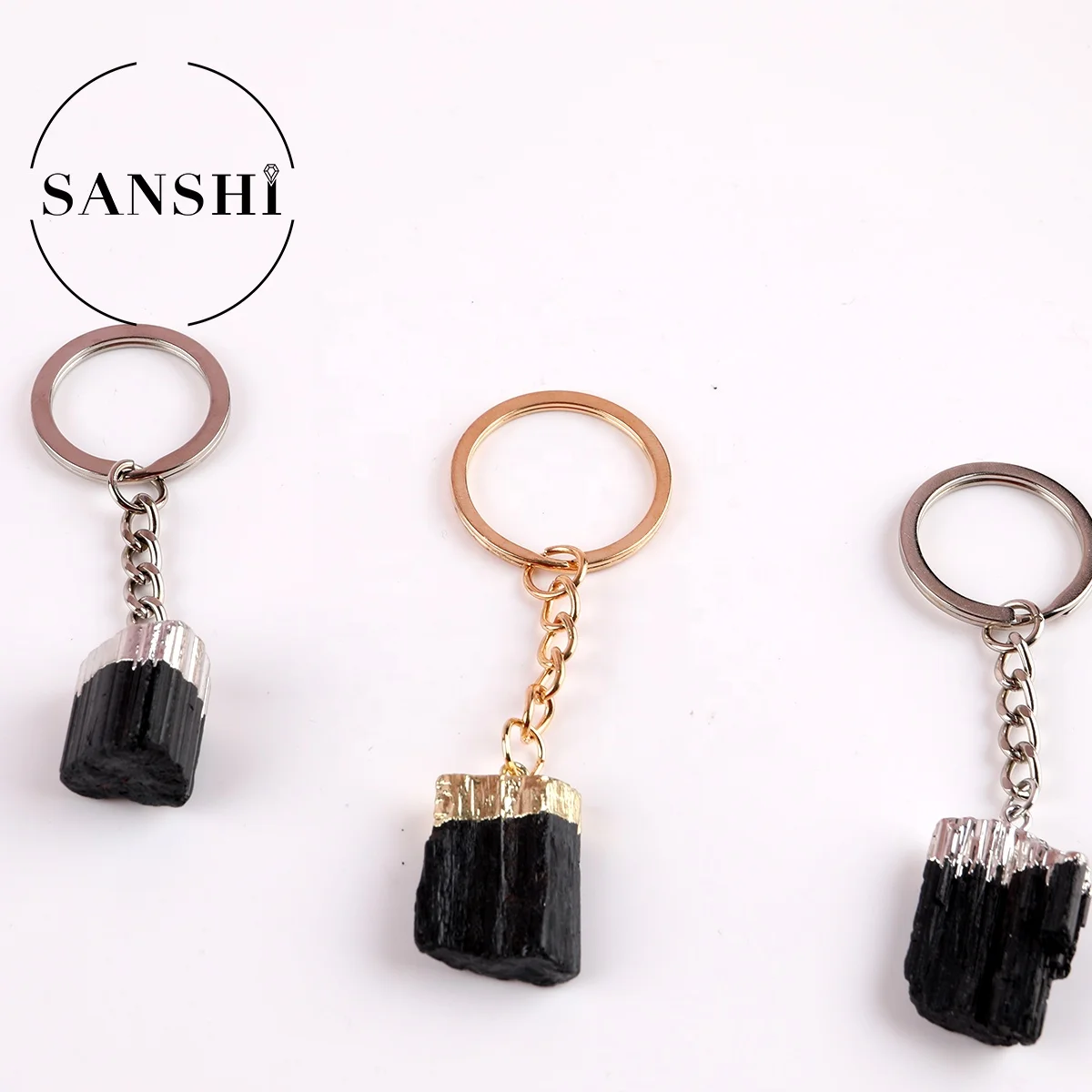 Wholesale High Quality Low Price Luxury Keychain Bag Beautiful Natural Stone Pendant Woman Natural Stone Keychain