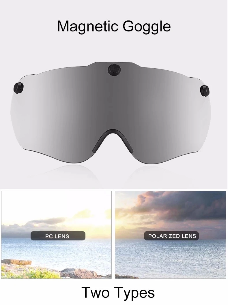 
SUNRIMOON helmet Magnet Glasses Safety Protection Head Guard Rechargeable Rear Light Casco de ocio urbano 