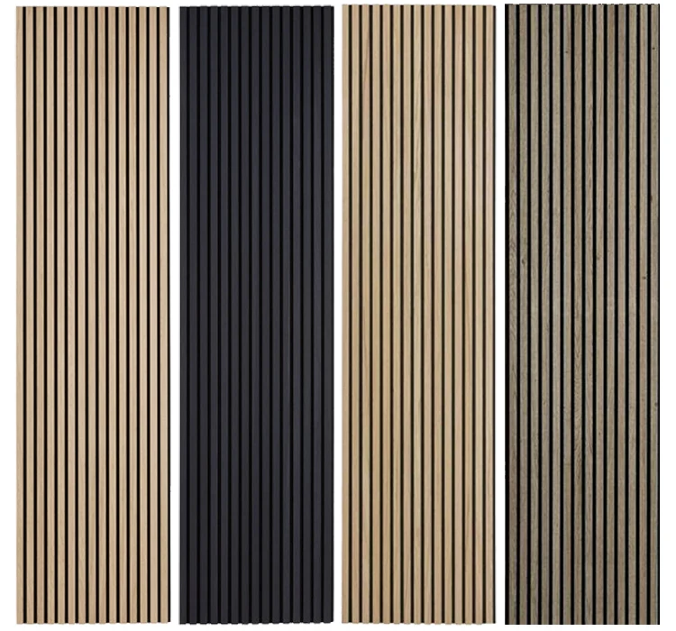 KASARO Wall Decorative Board Akupanel 3D Design Interior Pet Acoustic Panels Wooden Sound Absorption Slat Wall Panels