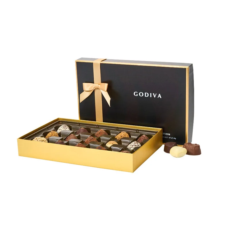 Custom Chocolate Bow Brown Satin Ribbon Bows with Adhesive and Elastic band for Chocolate Box and Bags